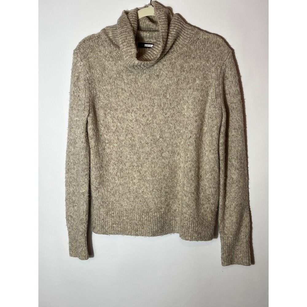 Banana Republic Oatmeal Cowl Neck Merino Wool Blend Sweater Granola Tan Small